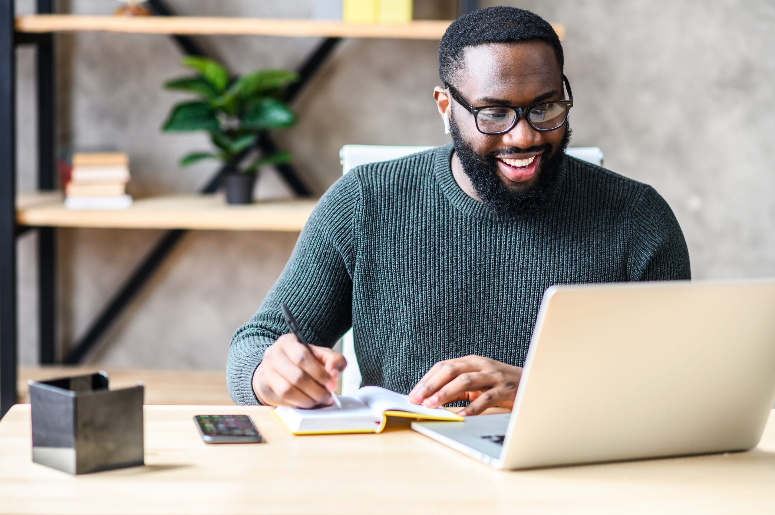 Man working at laptop